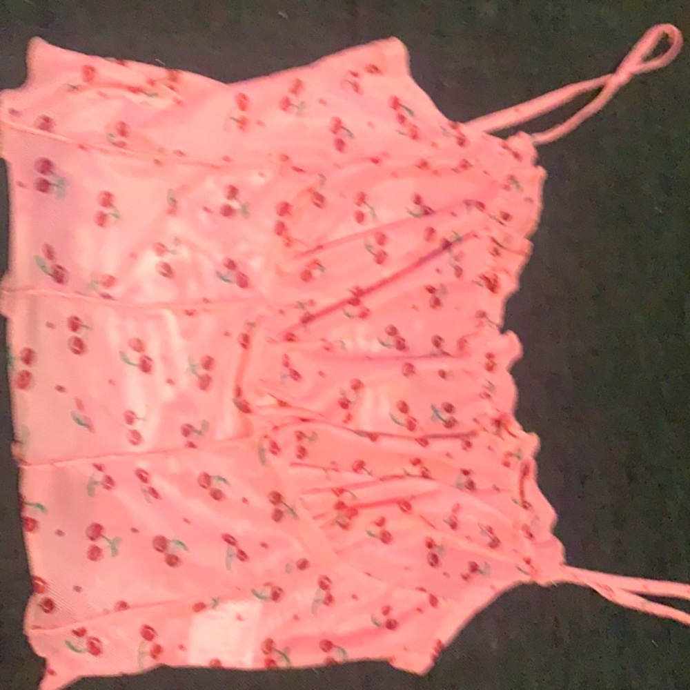 SHEIN cherry pink mesh tank size XS-women’s